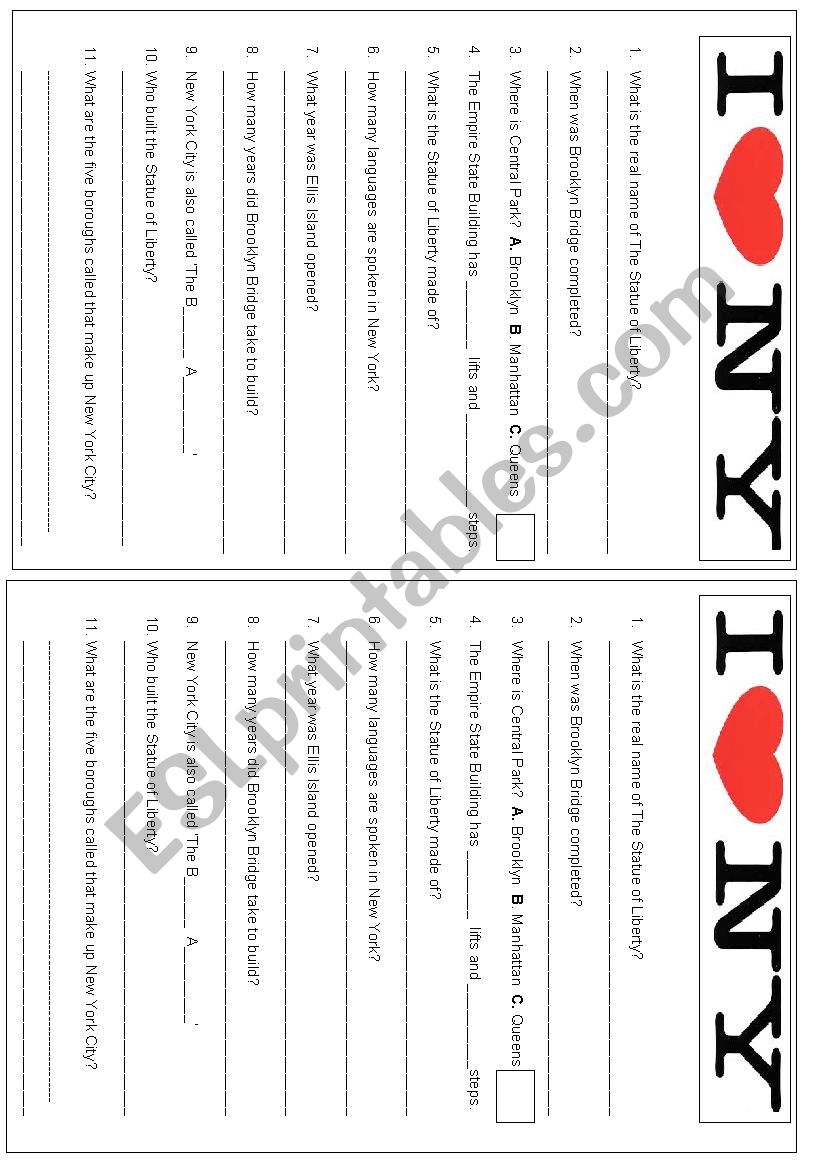 NYC part 1 worksheet