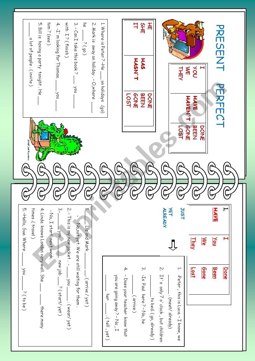 PRESENT  PERFECT   worksheet