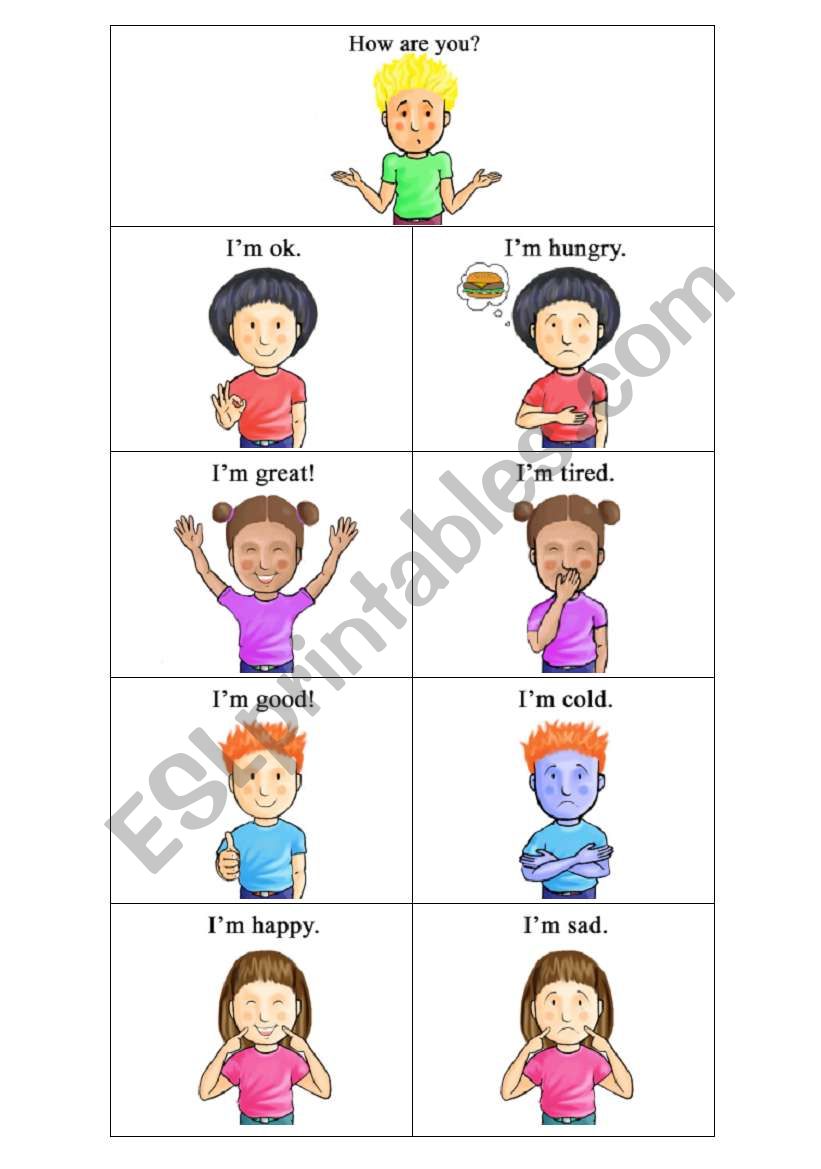 how are you? IÂ´m ______ worksheet