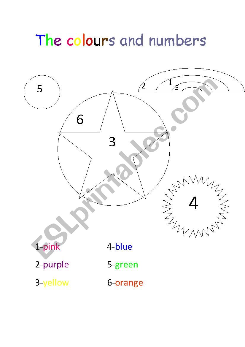 the colours and numbers worksheet