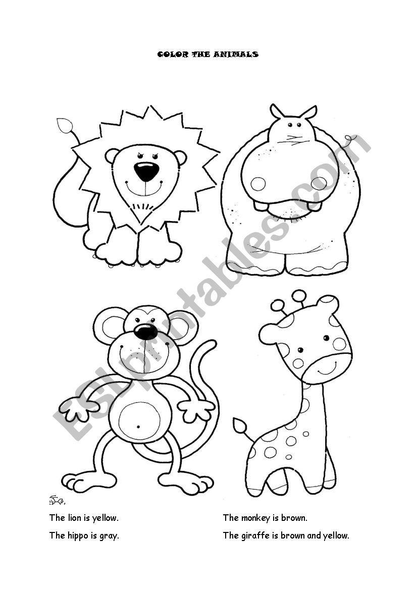 Color the Animals worksheet