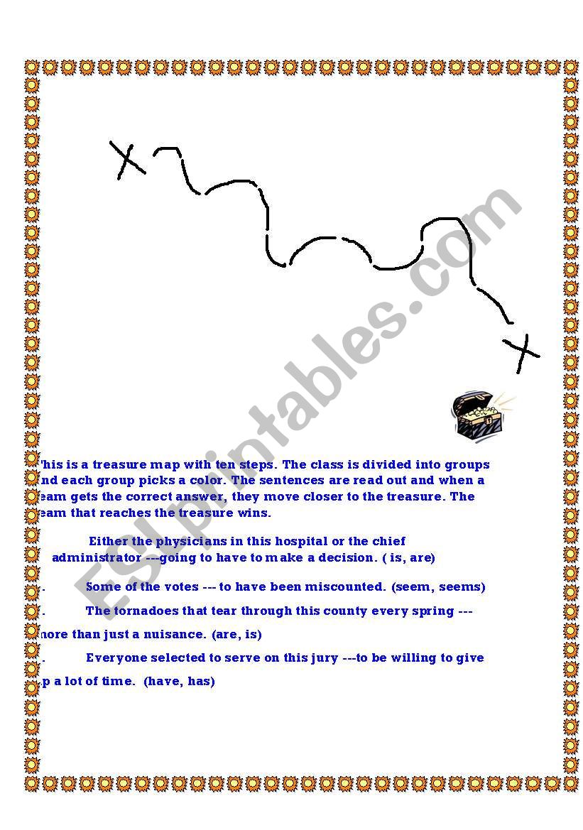 Treasure Map worksheet