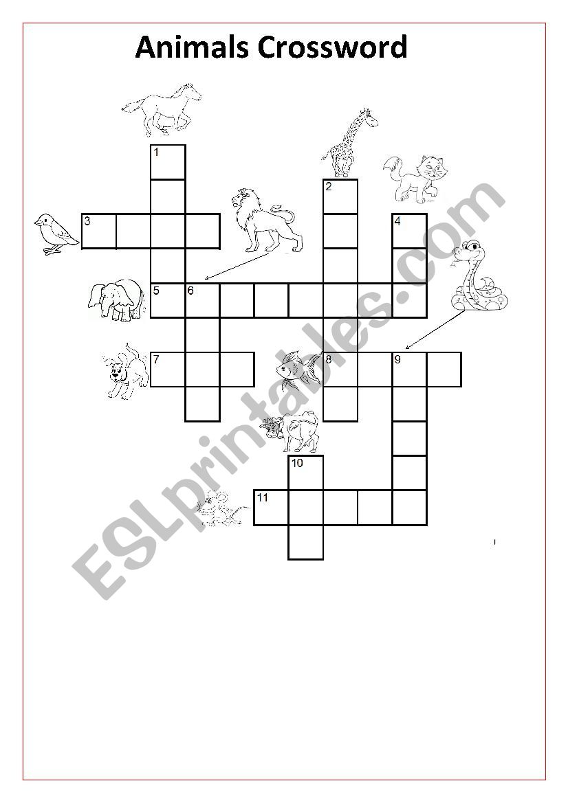 Animals Crossword worksheet