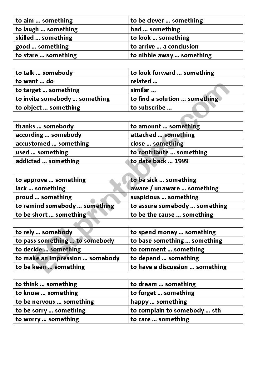 Phrasal Verbs Cards worksheet