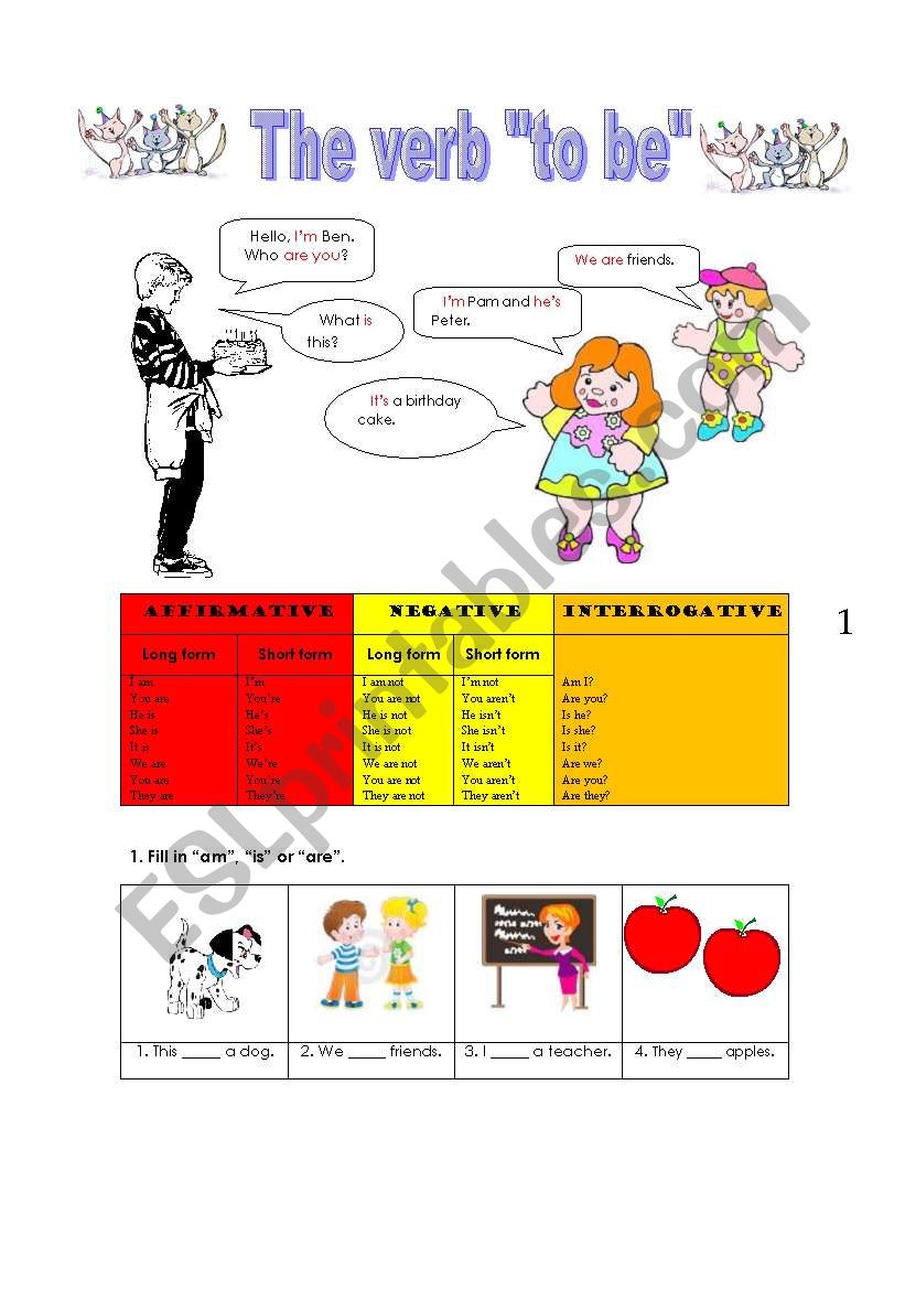 Verb TO BE worksheet