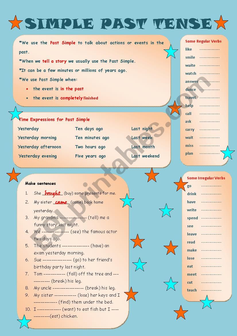 Past Simple worksheet