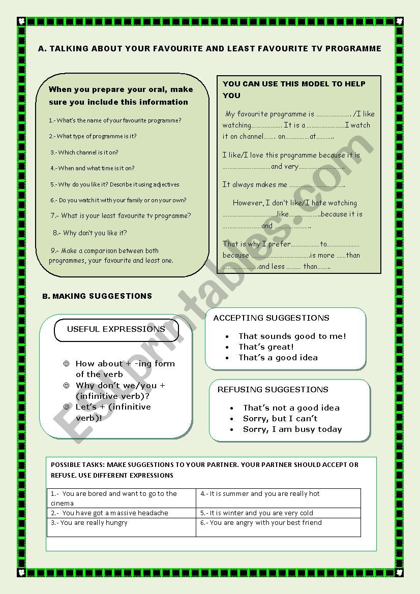 WhatÂ´s on TV? worksheet