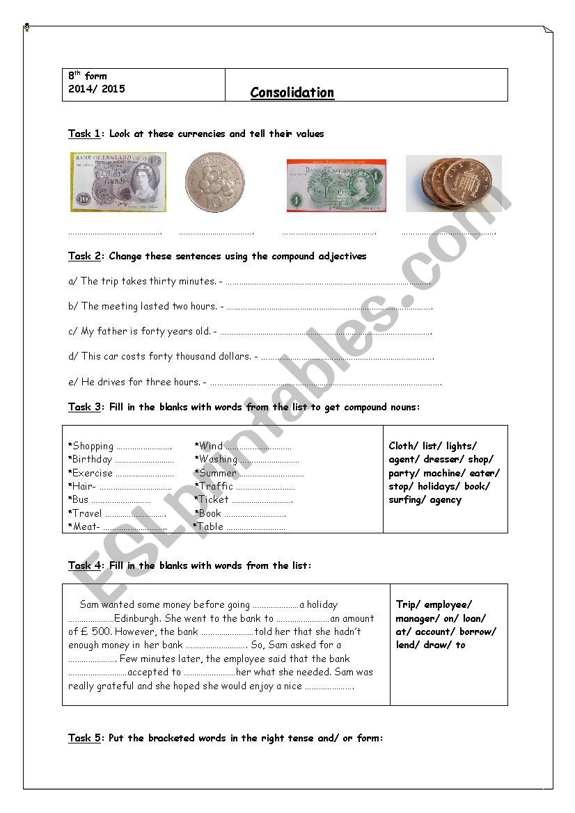 Module 4( 8th form) worksheet