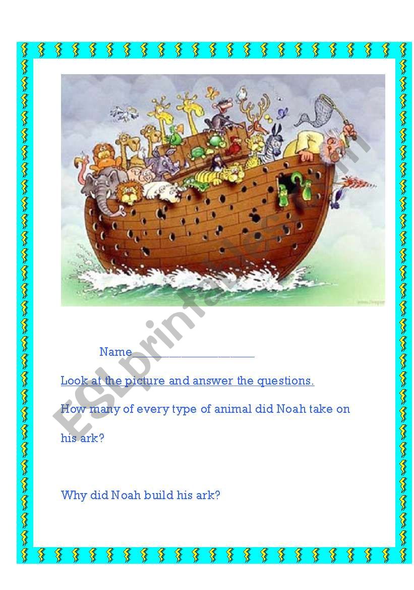 Noahs Ark worksheet