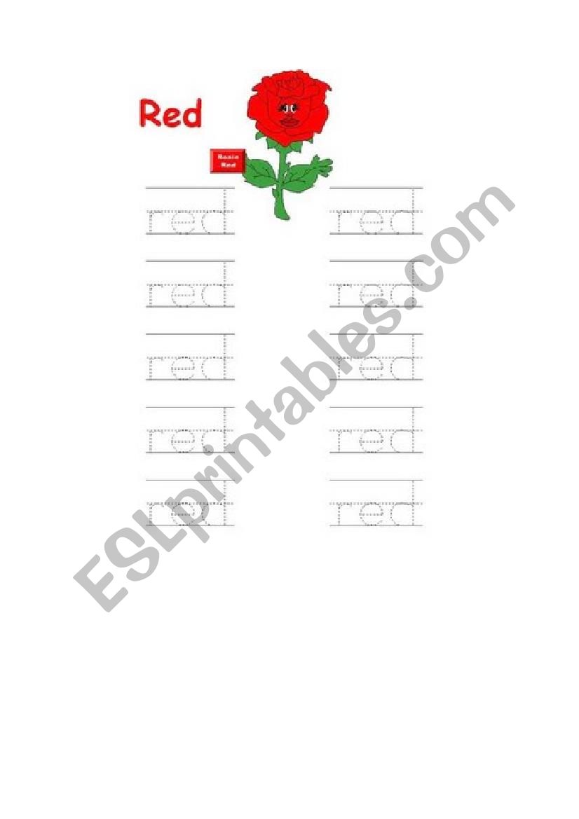 Writing The Colours worksheet