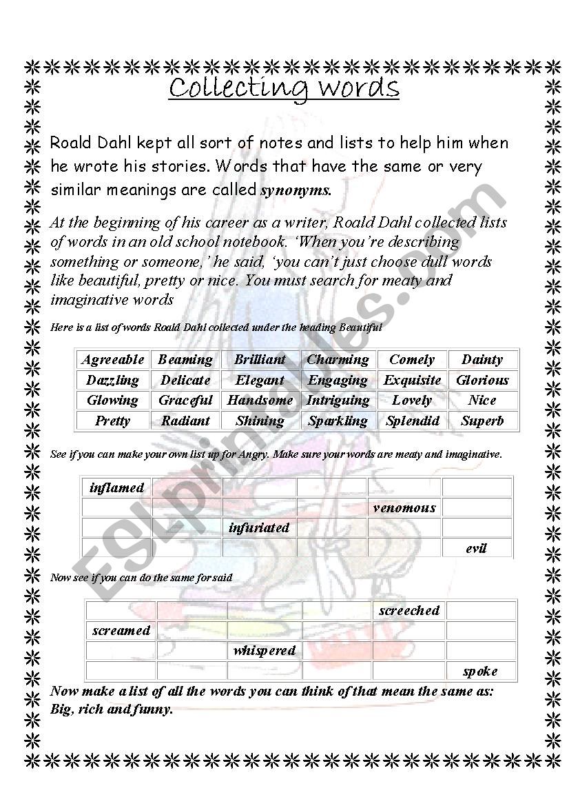 Adjectives worksheet