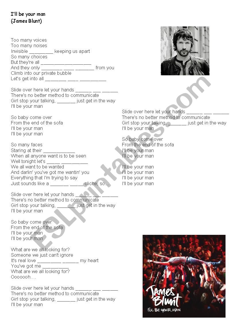 Ill be your man worksheet