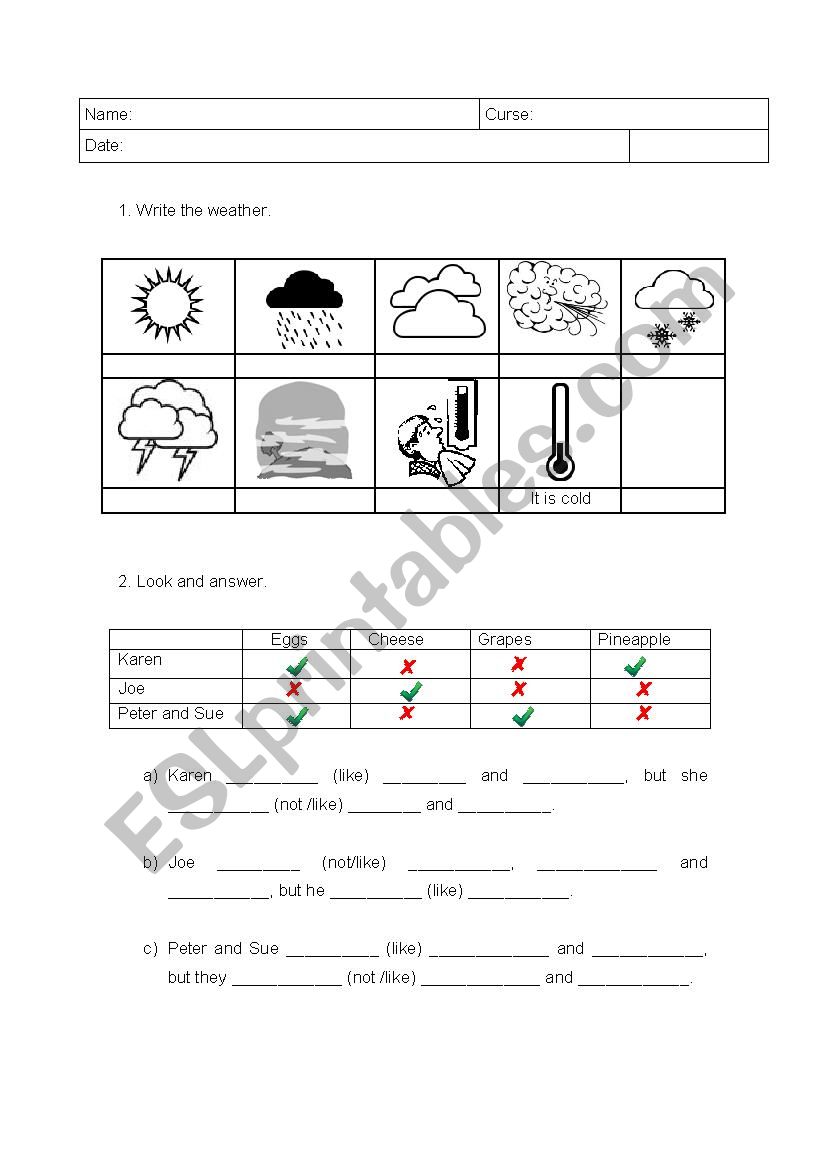 English exan worksheet