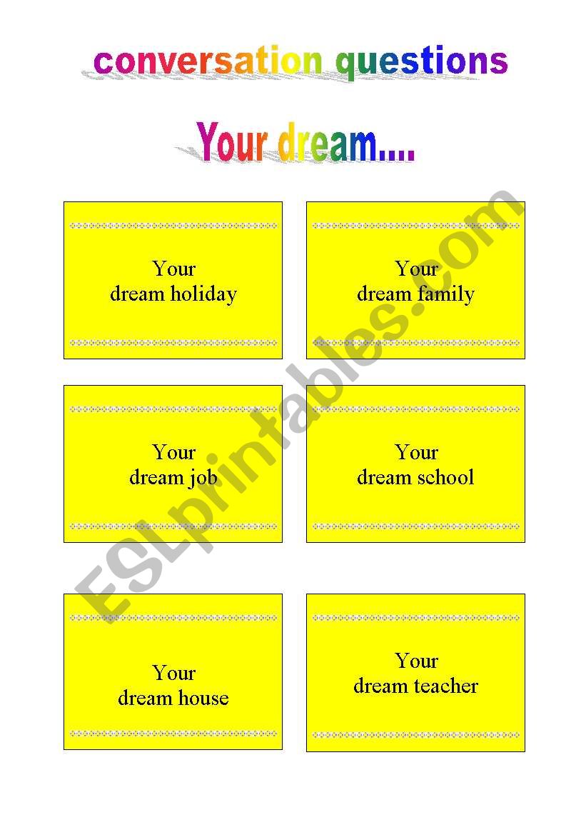your dream worksheet