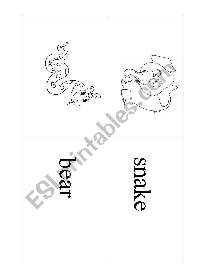 zoo animals domino worksheet