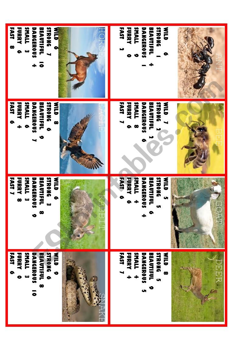 Comparisons game with animals 1