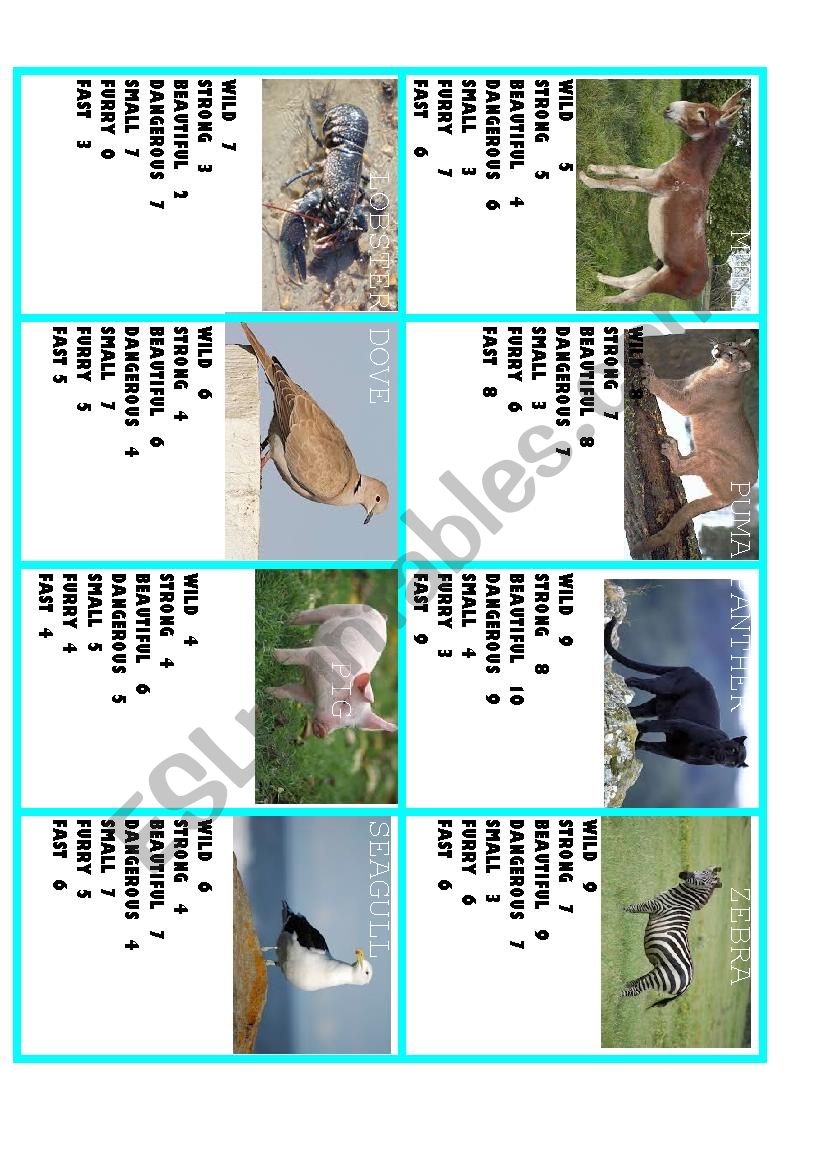 comparision game with animals 3