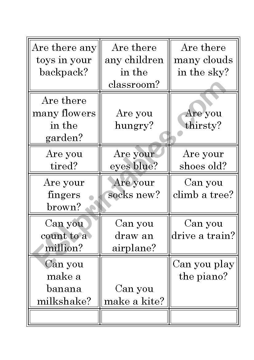 basic questions for kids-mingle activity