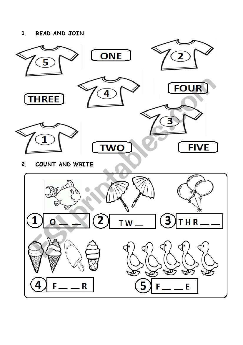 Activity with numbers worksheet