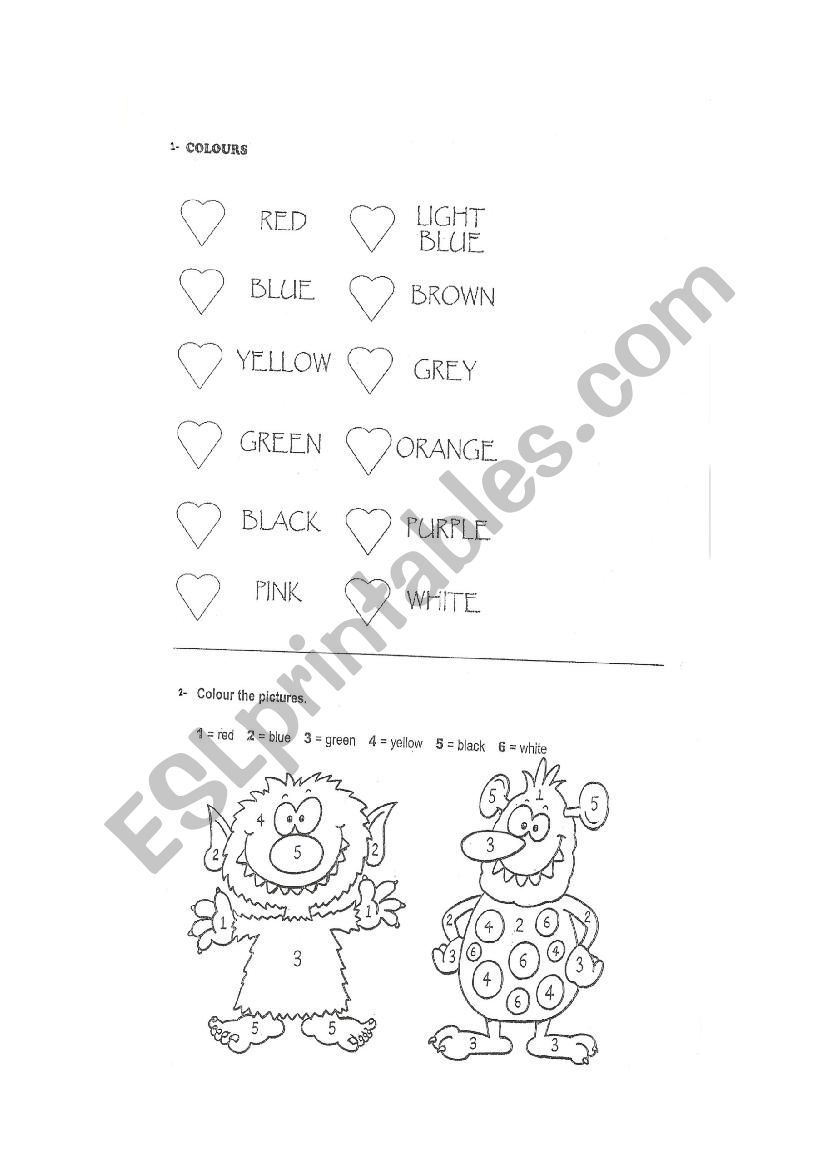 colour worksheet