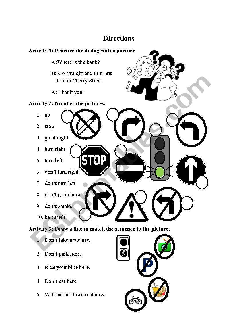 Simple Directions worksheet