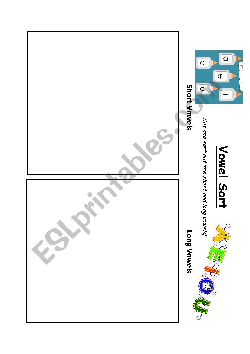 Short and Long Vowel Sorting worksheet