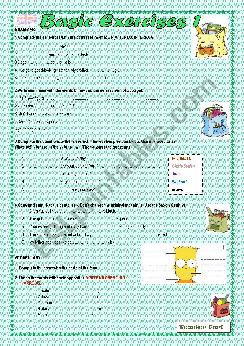 Basis Exercises 1 worksheet