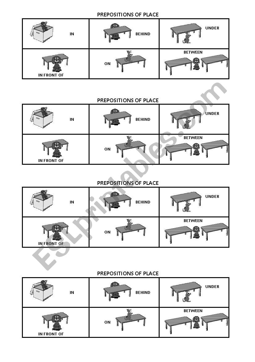 prepositions of place worksheet