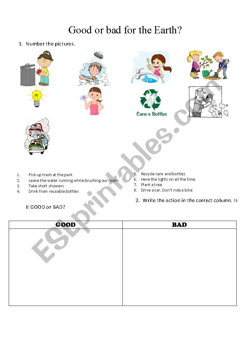 Earth Day worksheet