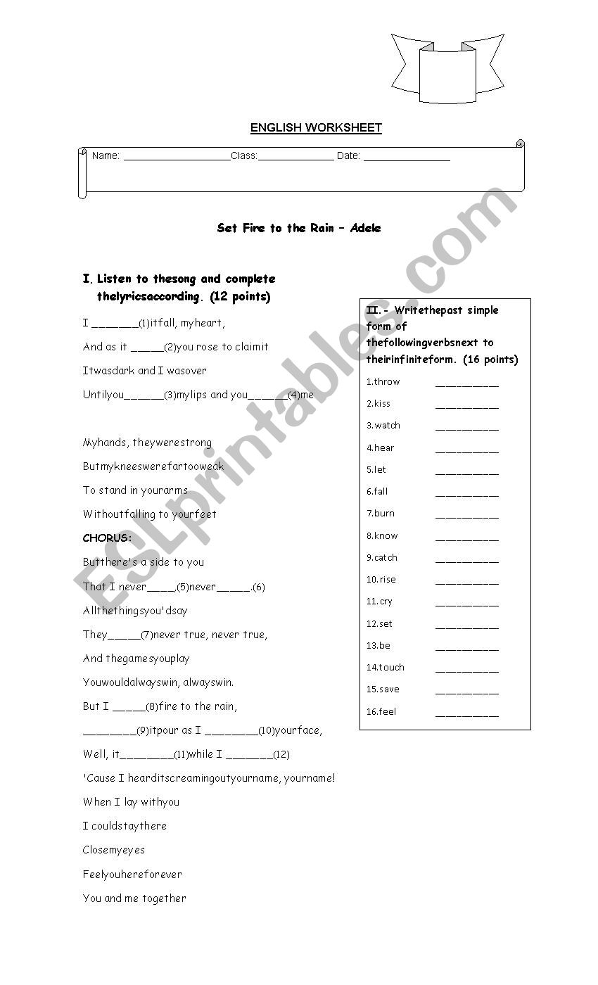 past simple worksheet