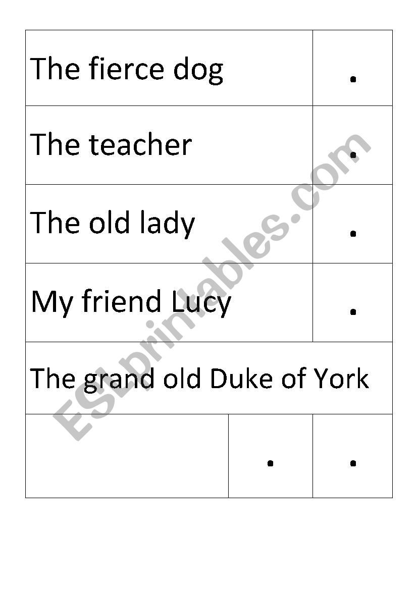 Jumbled Sentences worksheet