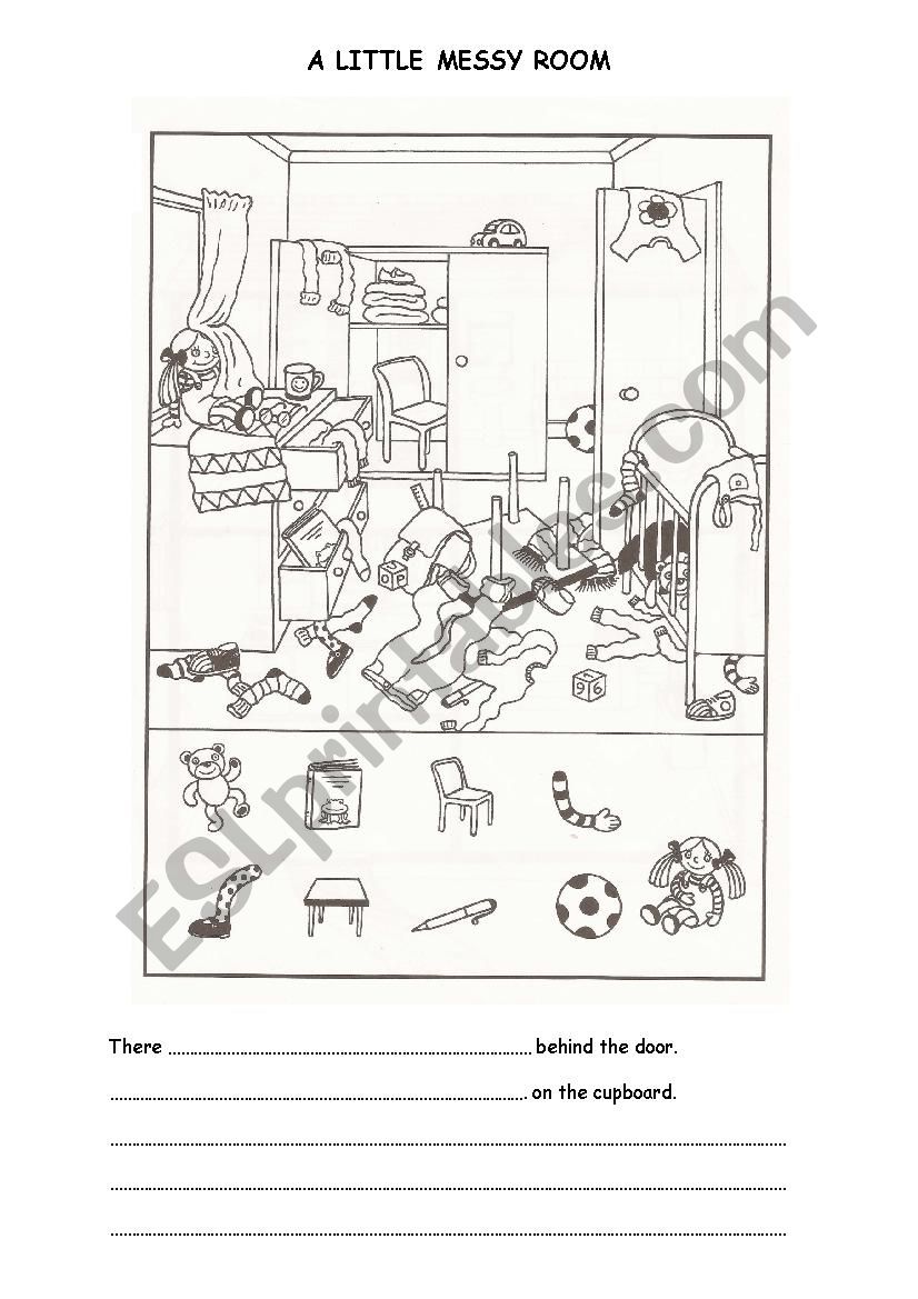 A little messy room worksheet