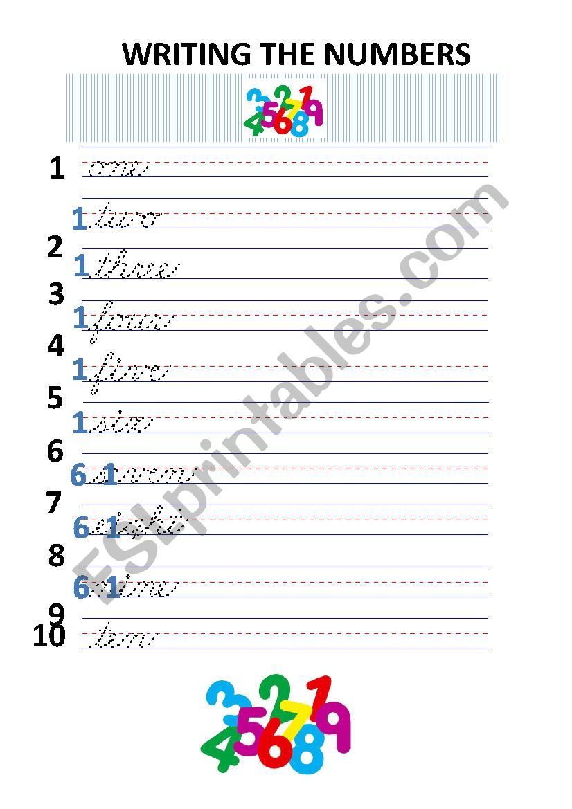 Preschool - Writing the numbers