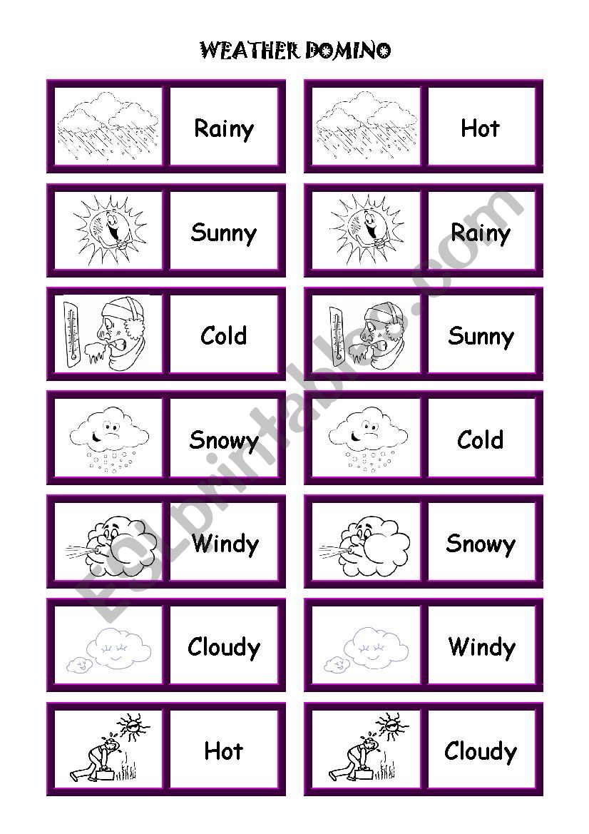 Weather domino worksheet