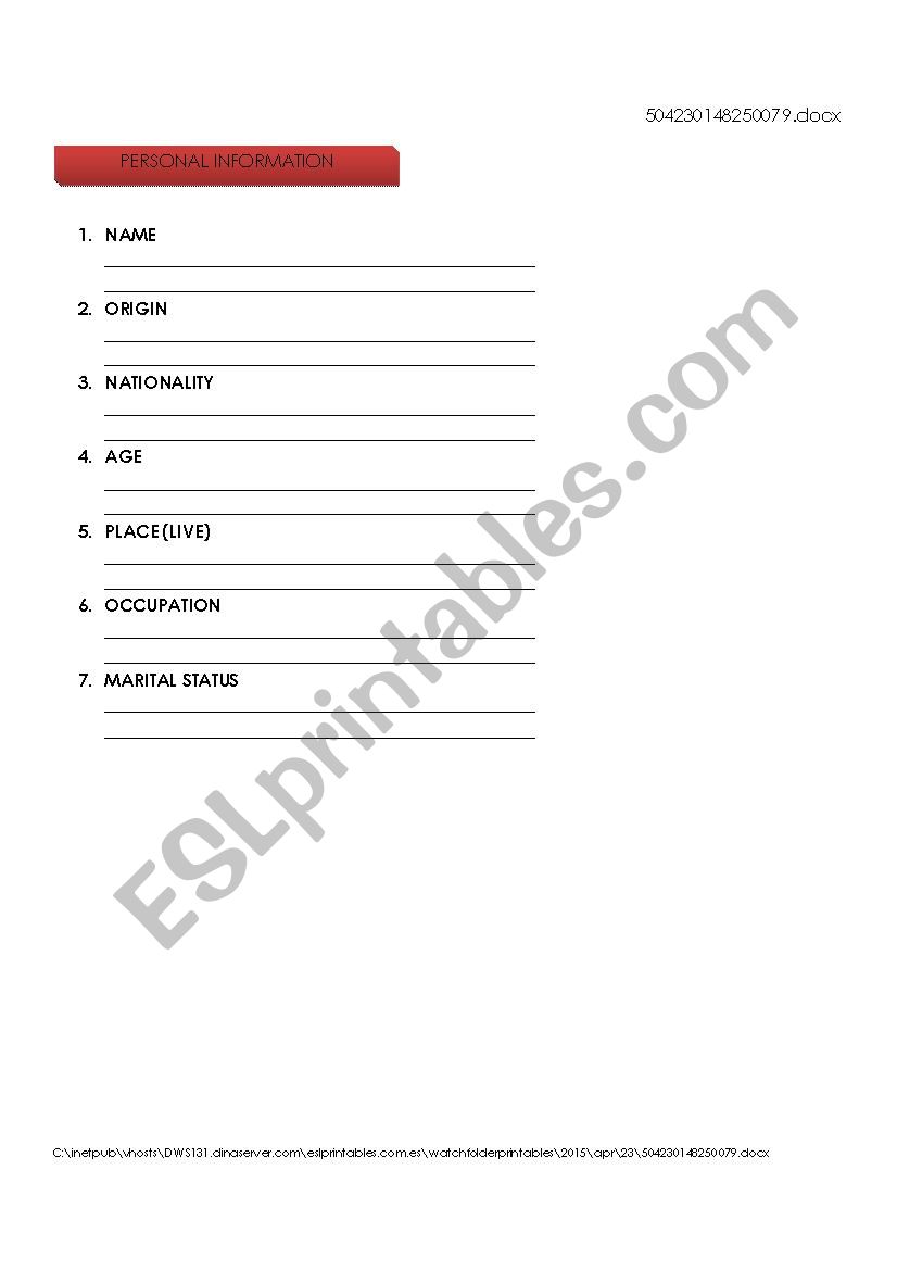 WH Questions worksheet