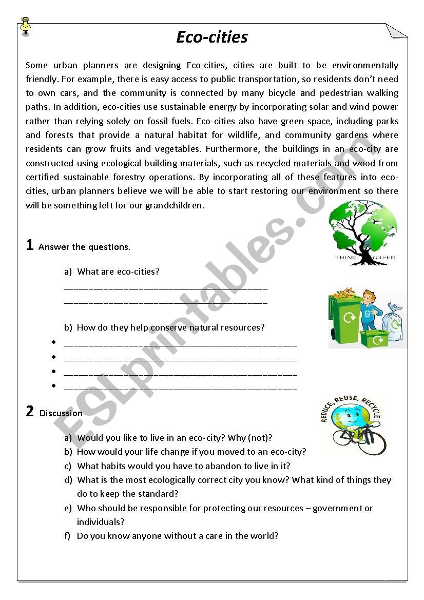 save the planet worksheet