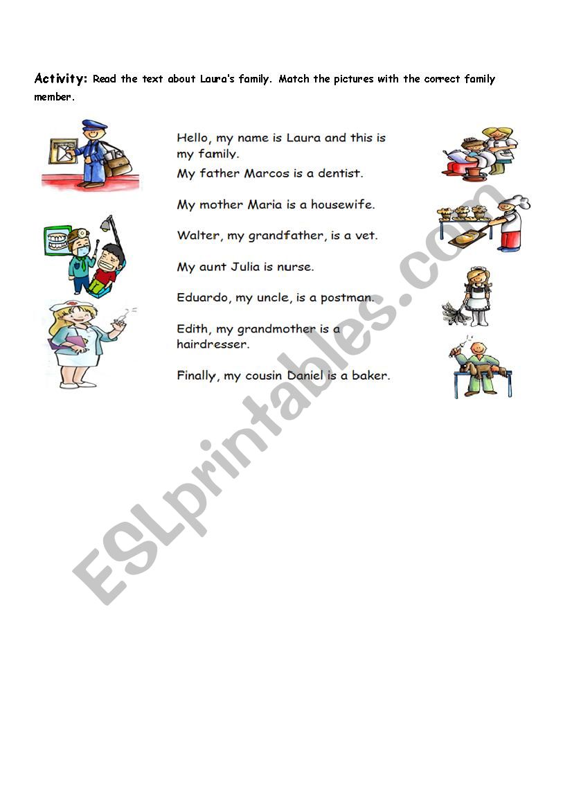 Family Relationships worksheet