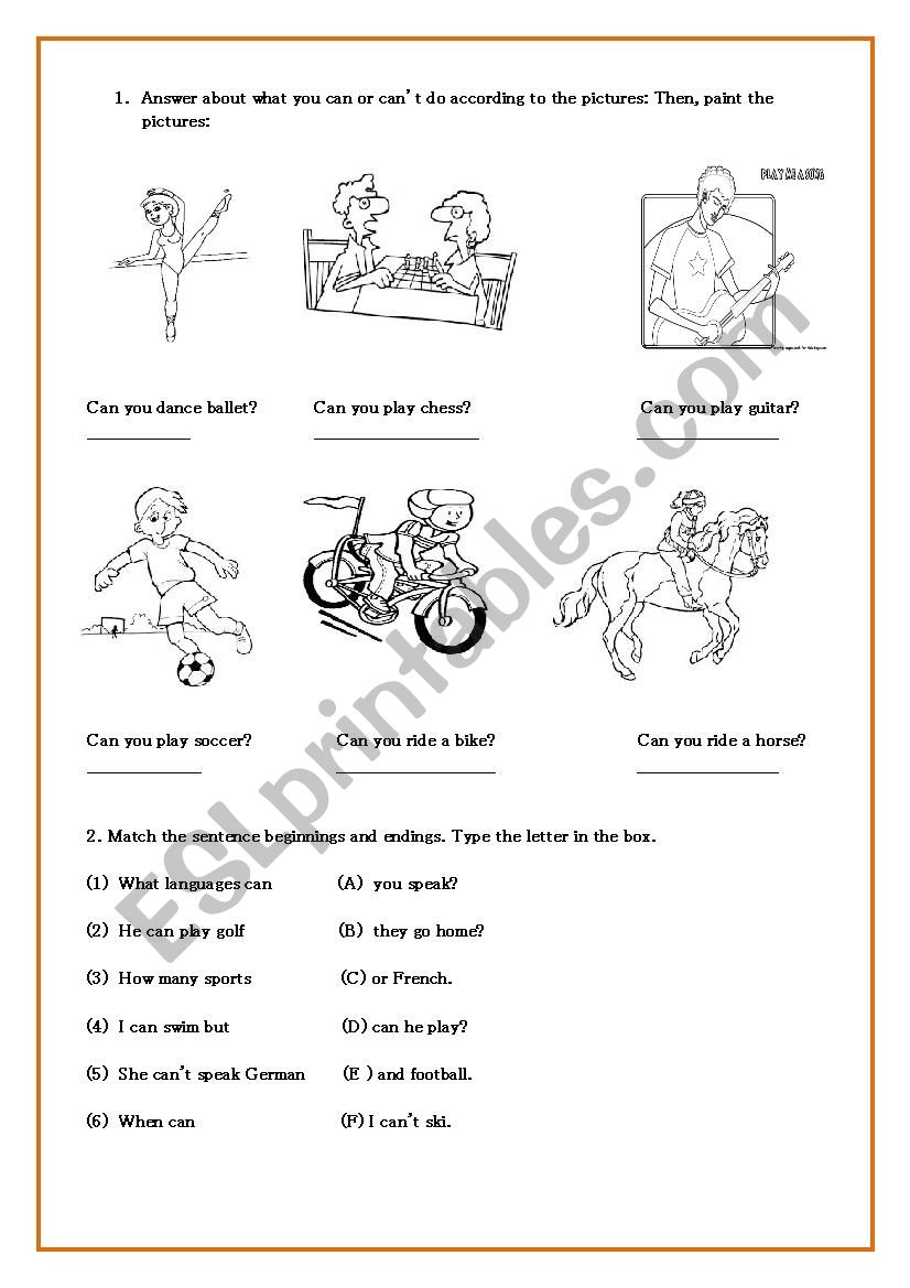 abilities worksheet