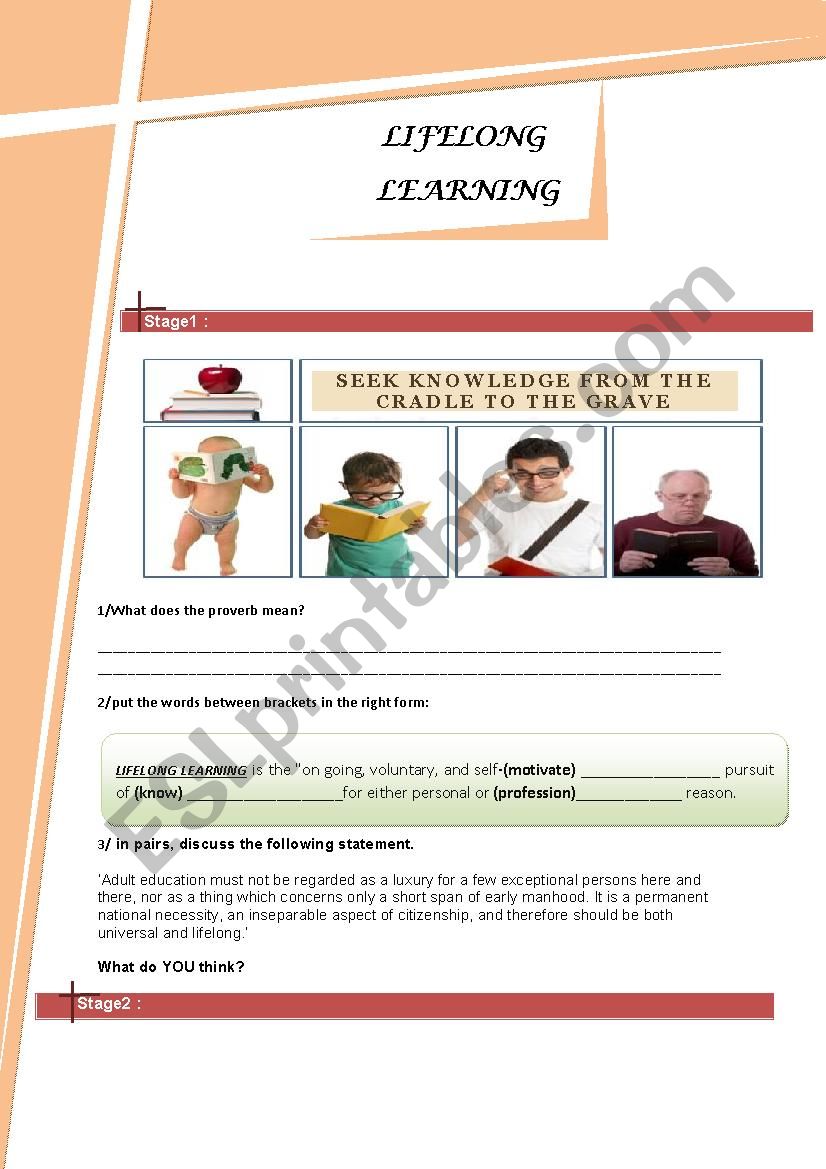 lifelong learning worksheet