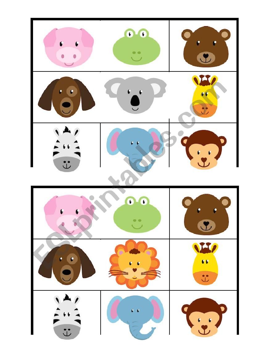 Zoo Animals Bingo worksheet
