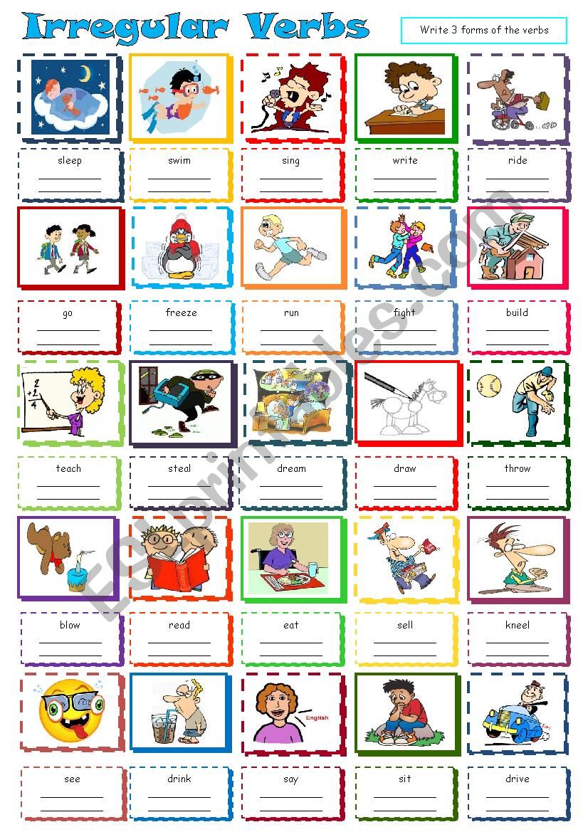 Irregular verbs - write 3 forms