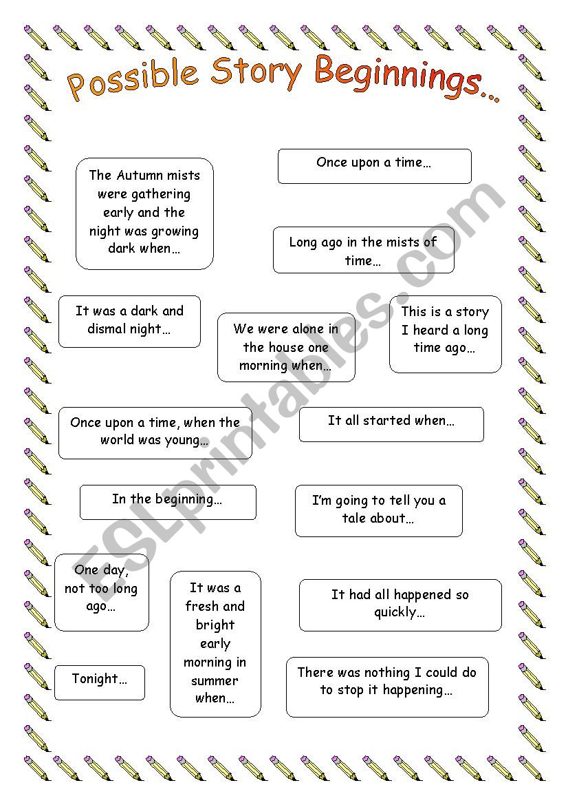 story writing worksheet