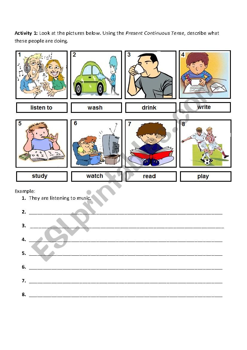 Present Continuous worksheet
