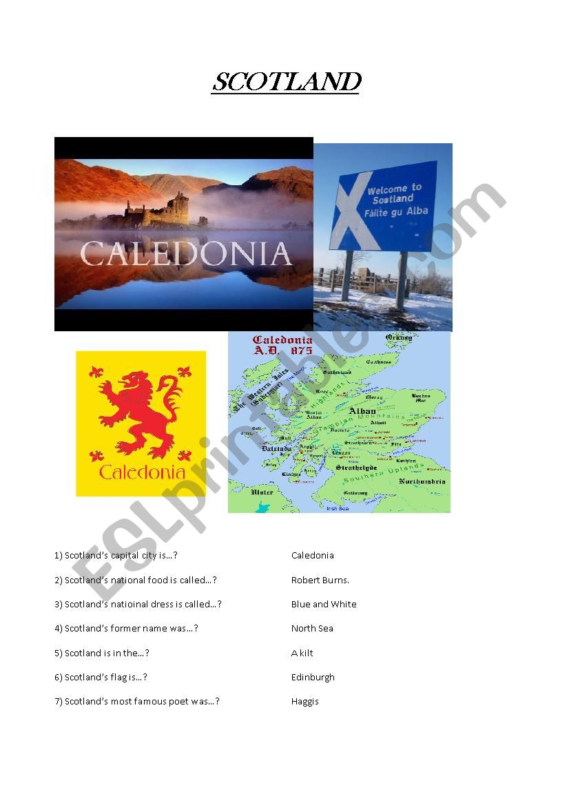 Scotland Questionnaire  worksheet