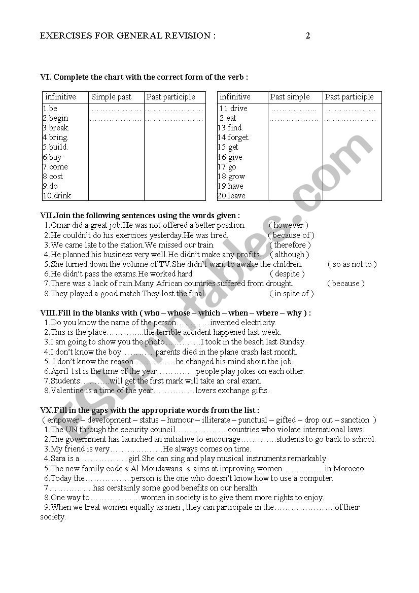 Grammar Exercises worksheet