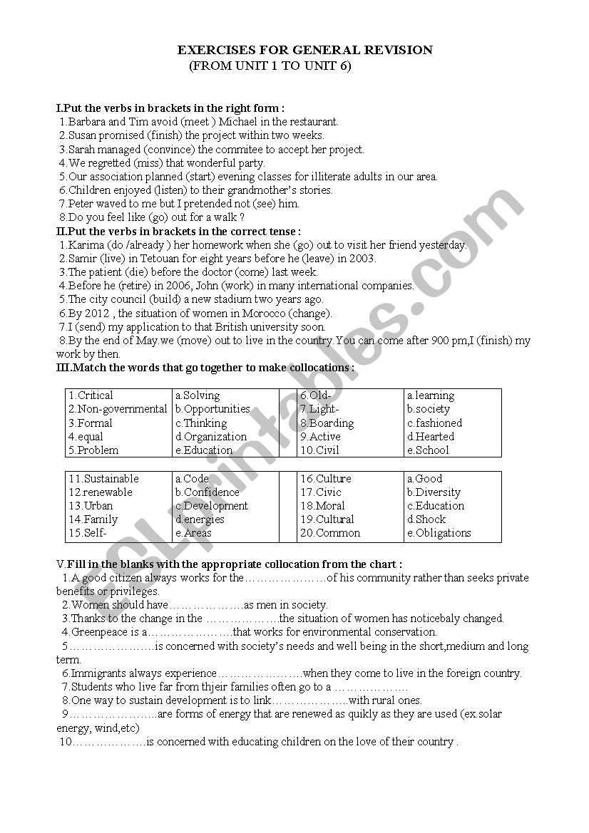 Grammar Exercises worksheet