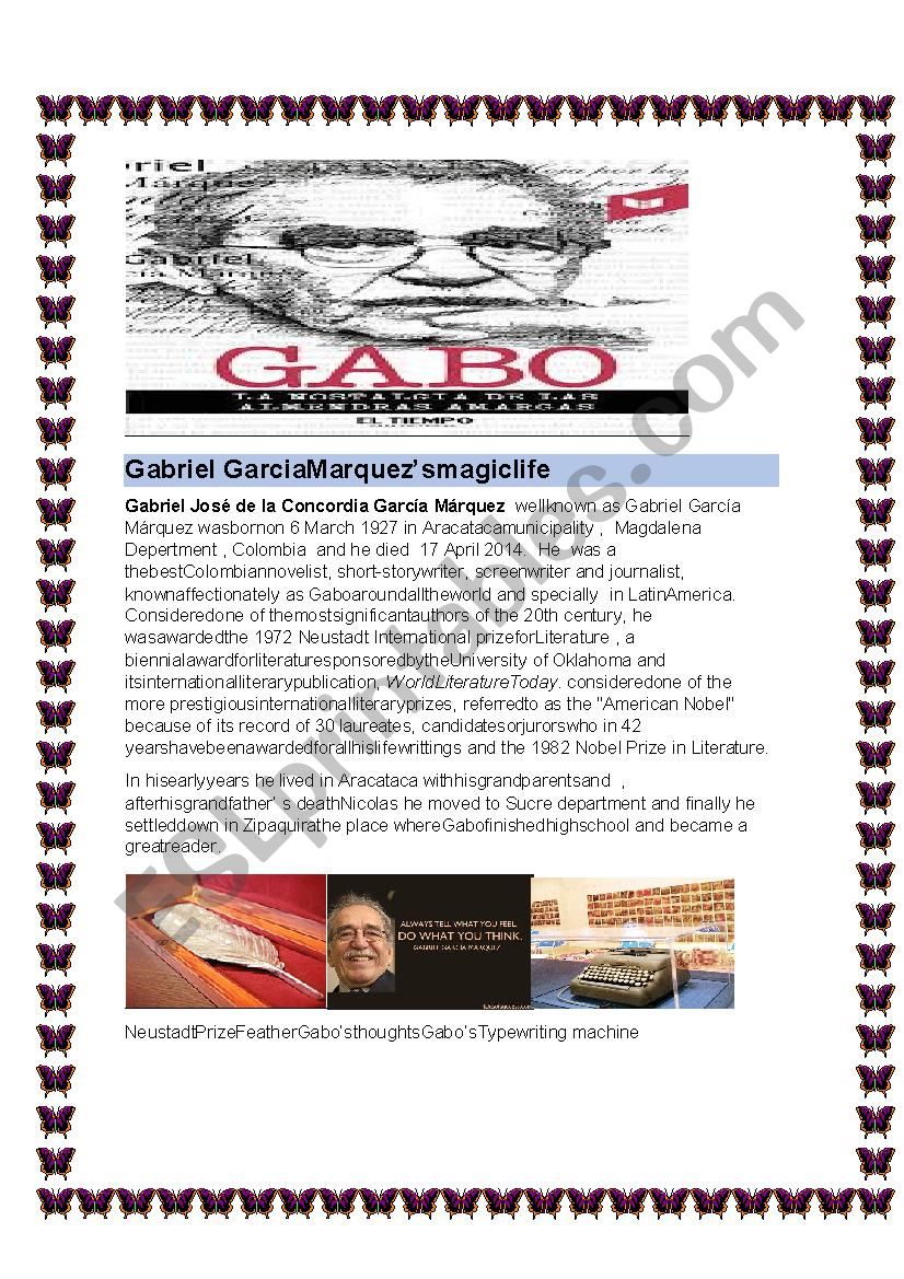 Gabriel Garcia marquezÂ´s Magic life