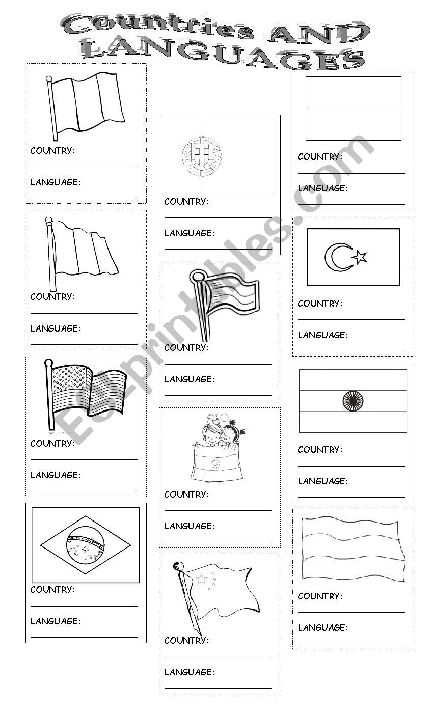 Flags and Countries worksheet