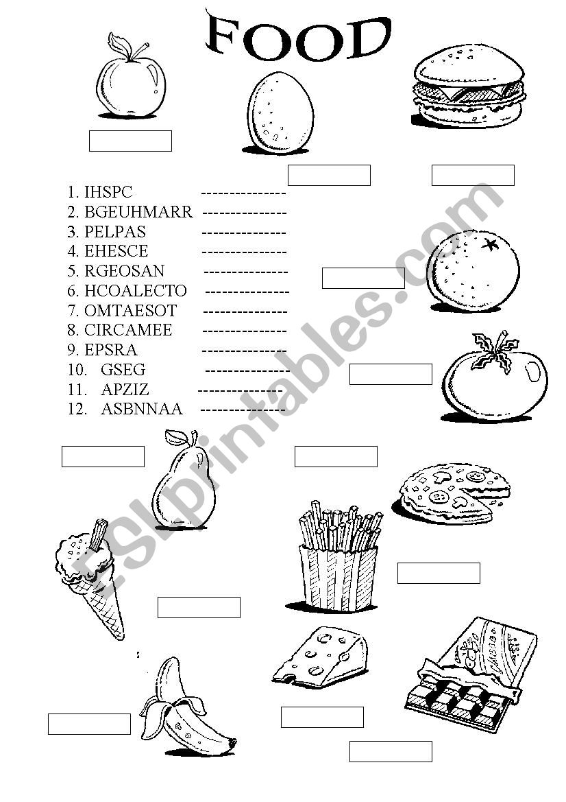 Food worksheet