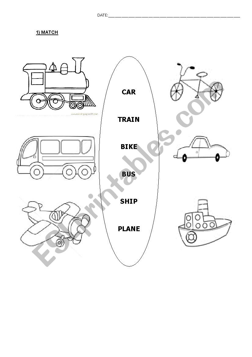 Match names and pictures worksheet